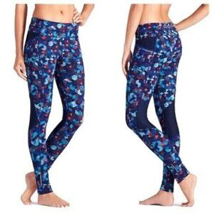 Athleta Be Free Mesh Geometric Triangle Print Full Length Leggings 138462 Medium